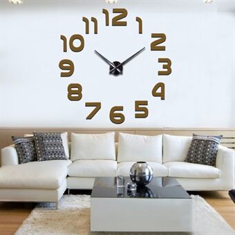 Modern DIY Acrylic Mirror Fashion Wall Clock Mirror Stickers Quartz Clock Home Decor (Battery NOT Included)