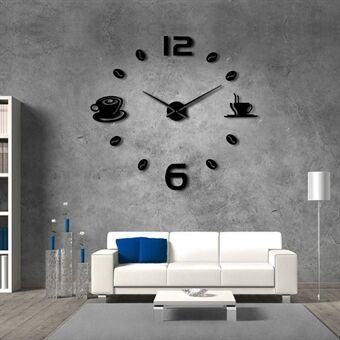AILILIFE Frameless DIY Wall Mute Metal Needle Clock 3D Home Office Decor Stickers Wall Decoration