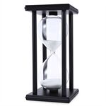 60 Minutes Hourglass Sand Timer Retro Home Decoration with 4 Black Wooden Frames