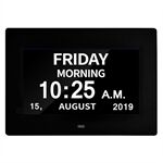 Alarm Clock Digital Calendar Day Clock 7-inch Large Display Programmable Medication Reminder, EU Plug