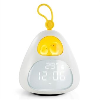 K-1070 LED Smart Bird Nest Time Alarm Clock Wake-up Bedside Lamp Bedroom Desktop Accompany Digital Sleeping Night Light