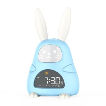 JSN JS2721 Cartoon Rabbit Children LCD Electronic Digital Alarm Clock Seven Colors Nightlight Table Alram Clock
