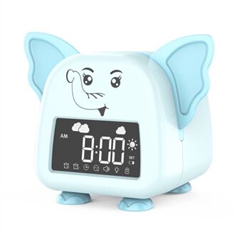 JS2726B Cute Elephant-shaped Alarm Clock Creative Electronic Clock Multifunction Sleep Training Snooze Tool
