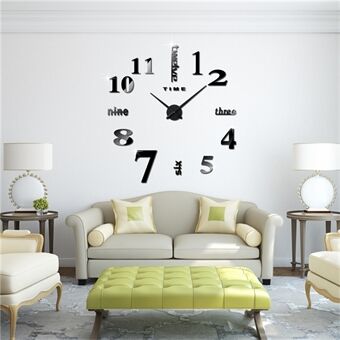 Modern Mute 3D Frameless Large Wall Clock DIY Room Home Decorations (3M002)