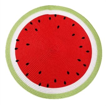 38cm Round Hand Woven Fruit Shaped Coaster Table Mat Cup Tableware Holder