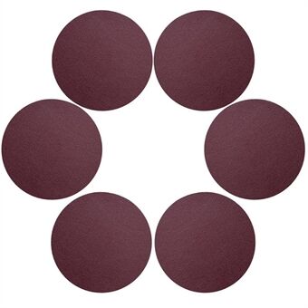 6Pcs PU Leather Coasters Round Heat Resistant Anti-skid Cup Pad Mats Dining Table Decoration