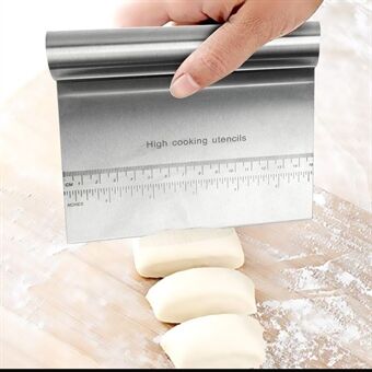 Dough Scraper Stainless Steel Slicer Pastry Pizza Cutter with Measuring Scale (without FDA Certificate)