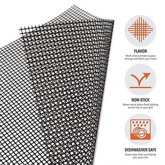 BBQ Grill Mat Non Stick Mesh Heavy Duty Reusable Dishwasher Safe Mesh Fireproof Topper Pad