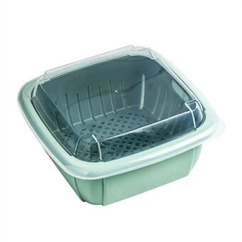 2 in 1 Collapsible Kitchen Colander Fruit Vegetable Strainer Set Washing Basket Food Preservation Box