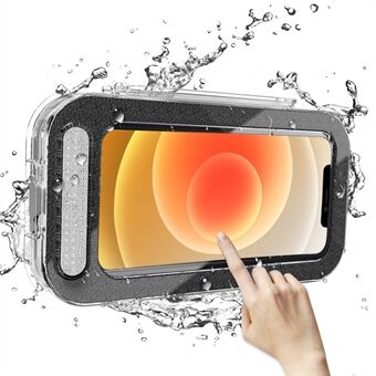 Bathroom Kitchen Anti-Fog Waterproof Mobile Phone Holder Box Wall Mounted Shower Touch Screen Phone Storage Case