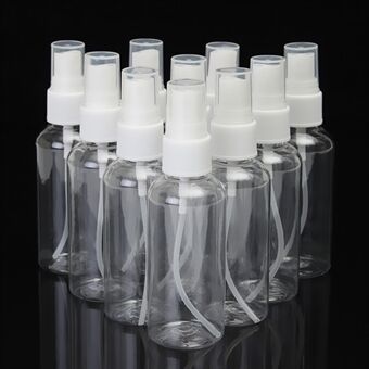10Pcs 50ml Mini Refillable Bottle Portable Spray Bottle Travel Transparent Atomizer