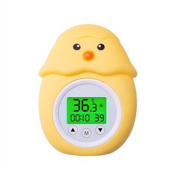 Chicken Shape Bath Thermometer with Room Temperature Tri-color Backlit Display Water Temperature Thermometer