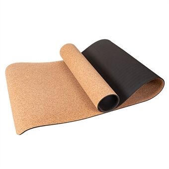 AMYUP 1830x610x5mm Cork + Natural Rubber Yoga Beginner Training Mat Anti-skid Fitness Exercise Pilates Floor Pad
