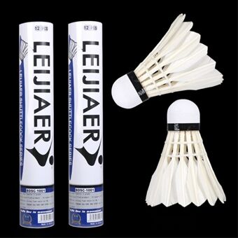 12Pcs Goose Feather Badminton Shuttlecocks with Great Stability and Durability