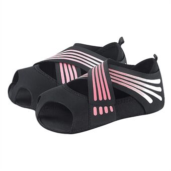 AB005 Anti-skid Elastic Yoga Shoes Cross Strap Ladies Soft Sole Pilates Dance Shoes