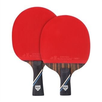 KOKUTAKU 2PCS  /  Set 6-Star Table Tennis Racket Beginner Ping Pong Paddle with Carry Case