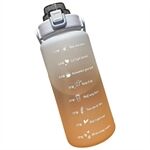2L Portable Outdoor Travel Sports Water Bottle Fitness Straw Cup with Time Marker (BPA Free, No FDA Certificate)