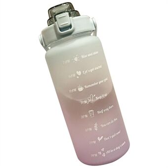 2L Portable Outdoor Travel Sports Water Bottle Fitness Straw Cup with Time Marker (BPA Free, No FDA Certificate)