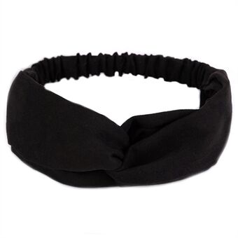FD036 Solid Color Women Headband Elastic Cross Hairband for Sport Fitness Face Washing