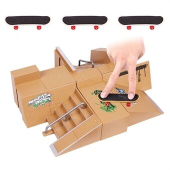 Mini Alloy Finger Skating Board Skate Park Kit Venue Combination Toys