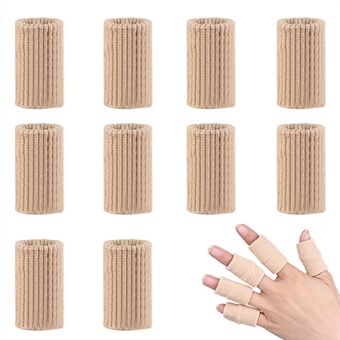 10pcs For Sports Relieving Pain Breathable Elastic Finger Sleeves Brace Finger Protector - Beige