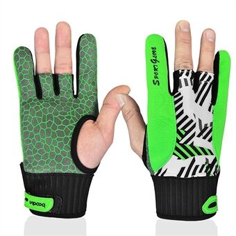 1 Pair Anti-Skid Bowling Gloves Comfortable Bowling Accessories Semi-Finger Instruments Sports Gloves