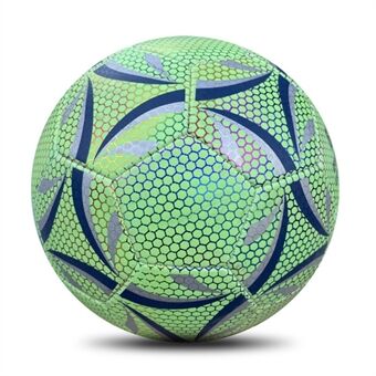 Night Glowing Reflective Soccer Ball with Mesh Pouch Light Up Camera Flash Soccer Ball for Indoor Outdoor Training
