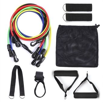 11Pcs Exercise Resistance Bands Set Latex Elastic Strength Training Fitness Tubes Tension Bands Door Anchor Ankle Straps