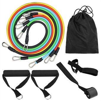 11Pcs Resistance Band Set Fitness Workout Bands with Handles, Door Anchor, Ankle Strap for Heavy Resistance Training Physical Therapy Shape Body