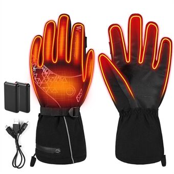 WEST BIKING YP0211224 1 Pair Winter Electric Heating Full-Finger Gloves Touch Screen Waterproof Warm Cycling Mittens