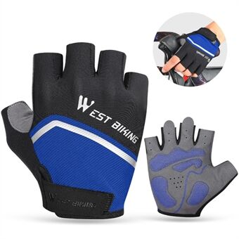 WEST BIKING 1 Pair Bike Cycling Half Finger Gloves Breathable Shockproof Bicycle Non-slip Gloves