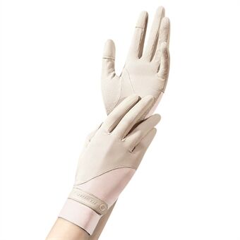 GOLOVEJOY XG58 1 Pair Women UV Protection Ice Silk Gloves Flip Fingertips Anti-skid Summer Cycling Gloves