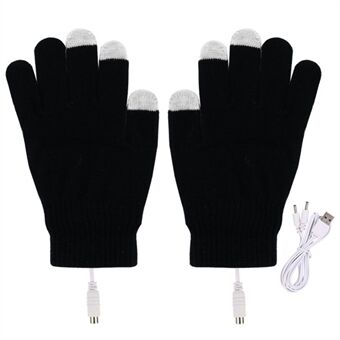 1 Pair Winter Heated Riding Gloves USB Charging Warm Hand Gloves for Outdoor Activities Constant Temperature Windproof Mittens