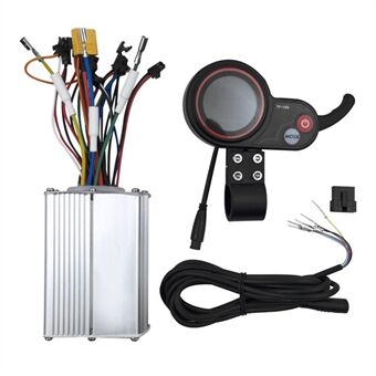 Electric Scooter Motor Controller 48V 20A Aluminium Alloy E-Bike Brushless Motor Controller with Waterproof LCD Display Control Panel