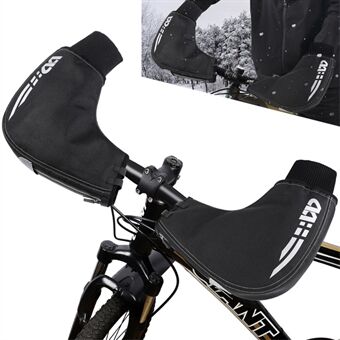 WEST BIKING Sports Cycling Bike Gloves Windproof Thickened Bike Motor Bar Covers Winter Thermal Cover Bike Hand Warmer - Black