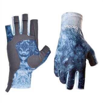 BOODUN P111439 One Pair Elastic Lycra Fishing Gloves Outdoor Sports Anti-UV Cycling Camping Hiking Half-Finger Gloves