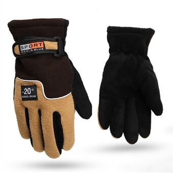 AOTU 1 Pair Full Finger Men Gloves Windproof Warm Fleece Gloves Mittens for Outdoor Cycling Skiing