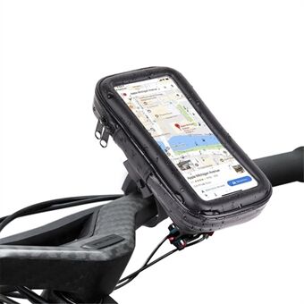 5.5 inch Bike Handlebar Waterproof EVA Touch Screen Phone Bag Cycling Bicycle Cell Phone Holder (Size: L)
