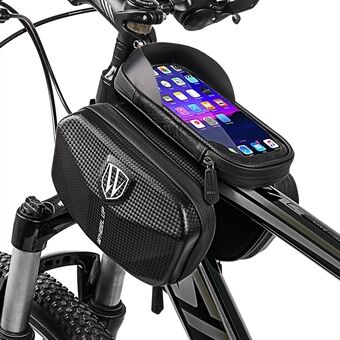 WHEEL UP Waterproof Bicycle Front Tube Bag with Clear Window Pouch for 6.0-inch Mobile Phones