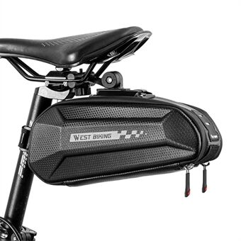 WEST BIKING Waterproof Reflective Hard Shell MTB Road Bike Bicycle Rear Saddle Bag Seat Tail Zipper Storage Bag