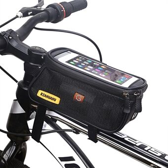 RZAHUAHU MTB Road Bicycle Top Tube Bag Bike Front Beam Touch Screen Phone Holder Speaker Storage Bag