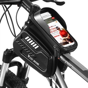 WEST BIKING YP0707274 1.4L Waterproof Bicycle Front Top Tube Touch Screen Phone Bag for Phone Below 6.9 inch