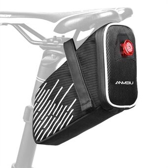 ANMEILU 7018 Cycling Saddle Bag Hard Shell Bike Seat Tail Rear Pouch with Tail Light