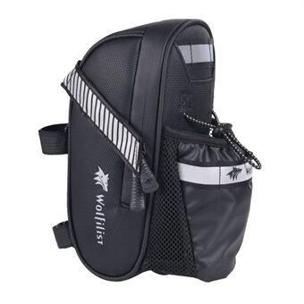 WOLFILIST W001 Rainproof Bike Rear Bag with Water Bottle Pocket Bicycle Tail Seat Saddle Bag Reflective Pouch