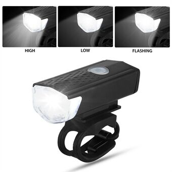 CYCLINGBOX BG-2255 Bicycle Front Light Cycling Safety Warning Light USB Rechargeable Waterproof Flashlight