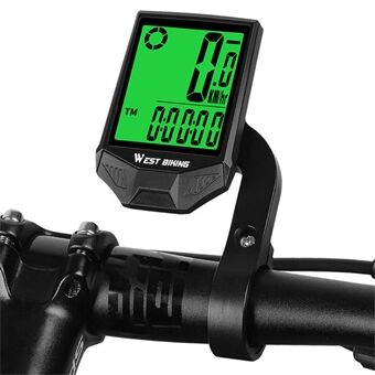 WEST BIKING Wireless Bicycle Computer Waterproof Dual Backlight Cycling Speedometer with Extension Bracket