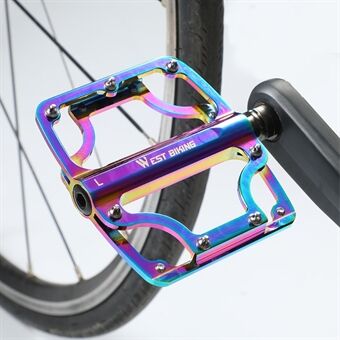 WEST BIKING YP0802081 Colorful Anti-slip Bicycle Pedals 3 Bearings Ultra-light MTB Road Bike Part