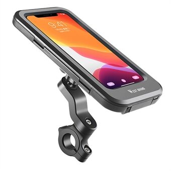 WEST BIKING YP0715056 Bike Fully Enclosed Waterproof Phone Holder Handlebar Style Motorcycles Phone Mount for Outdoor Cycling, Riding