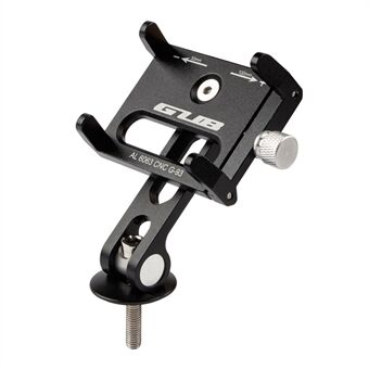GUB G-93 Aluminum Alloy Handlebar Phone Holder Four Claws Clip Bicycle Phone Stand Support 270-Degree Rotating Cycling Accessories (Screw Mounted)