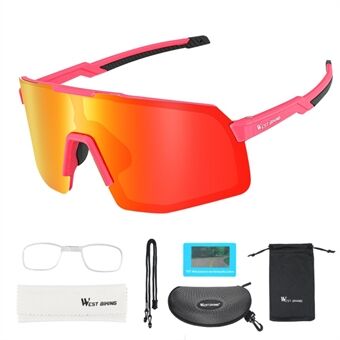 WEST BIKING Polarized Lens Cycling Glasses MTB Road Bike Anti-UV Sunglasses
